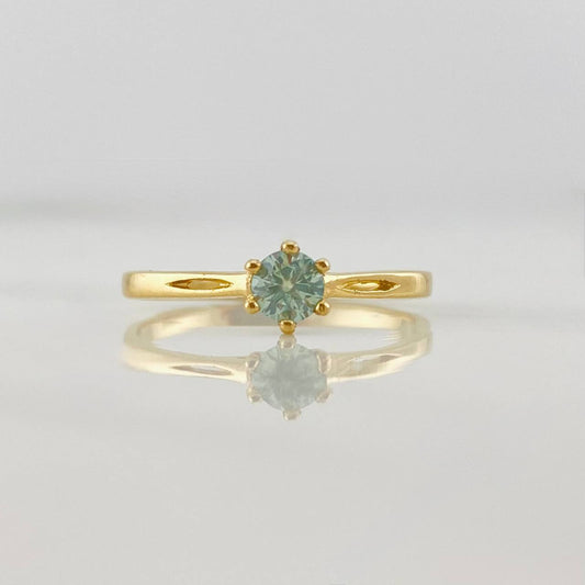 Anillo Solitario Moisanita 0.20 pts 1.75g / T7 1/2 Oro Amarillo 18K