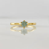 Anillo Solitario Moisanita 0.25 pts 1.7g / T8 1/4 Oro Amarillo 18K