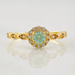 Anillo Halo Churumbela Moisanita 0.38 pts 1.85g / T7 3/4 Oro Amarillo 18K