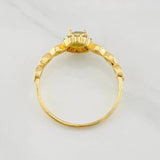 Anillo Halo Churumbela Moisanita 0.38 pts 1.85g / T7 3/4 Oro Amarillo 18K