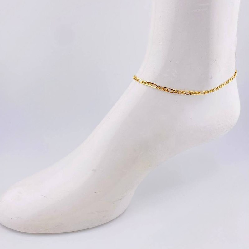 Tobillera Figaro 2.75gr / 25cm / 3.3mm Oro Amarillo +1 18K *