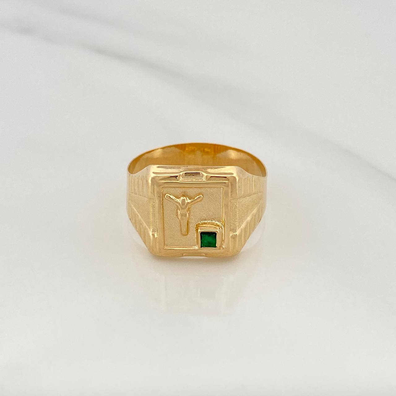 Anillo Sello Cristo 3.1gr / T10 3/4 / Oro Amarillo 18K &