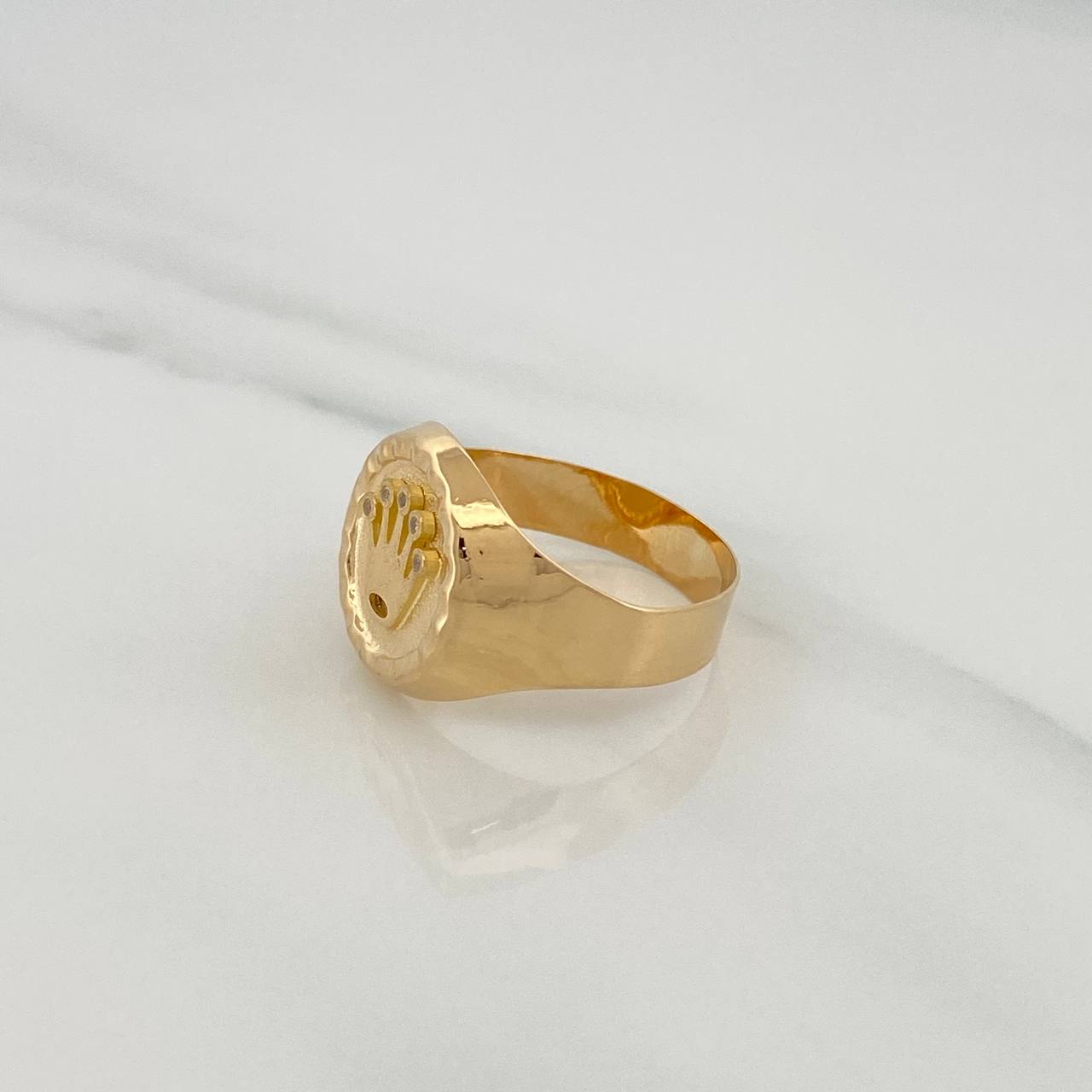 Anillo Sello Corona 3.35gr / T10 1/2 / Oro Amarillo 18K &