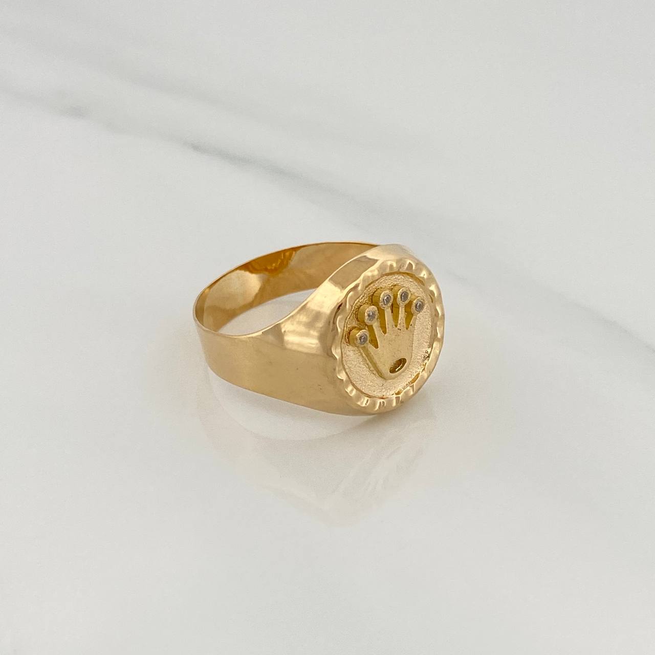 Anillo Sello Corona 3.35gr / T10 1/2 / Oro Amarillo 18K &