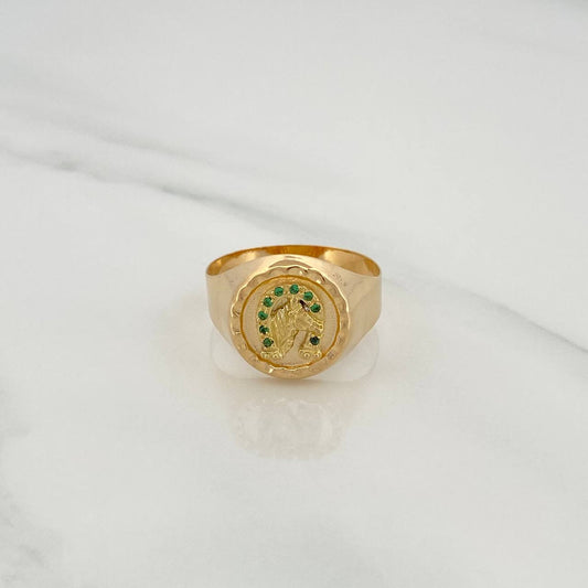 Anillo Herradura Caballo 3.95gr / T11 3/4 / Oro Amarillo 18K