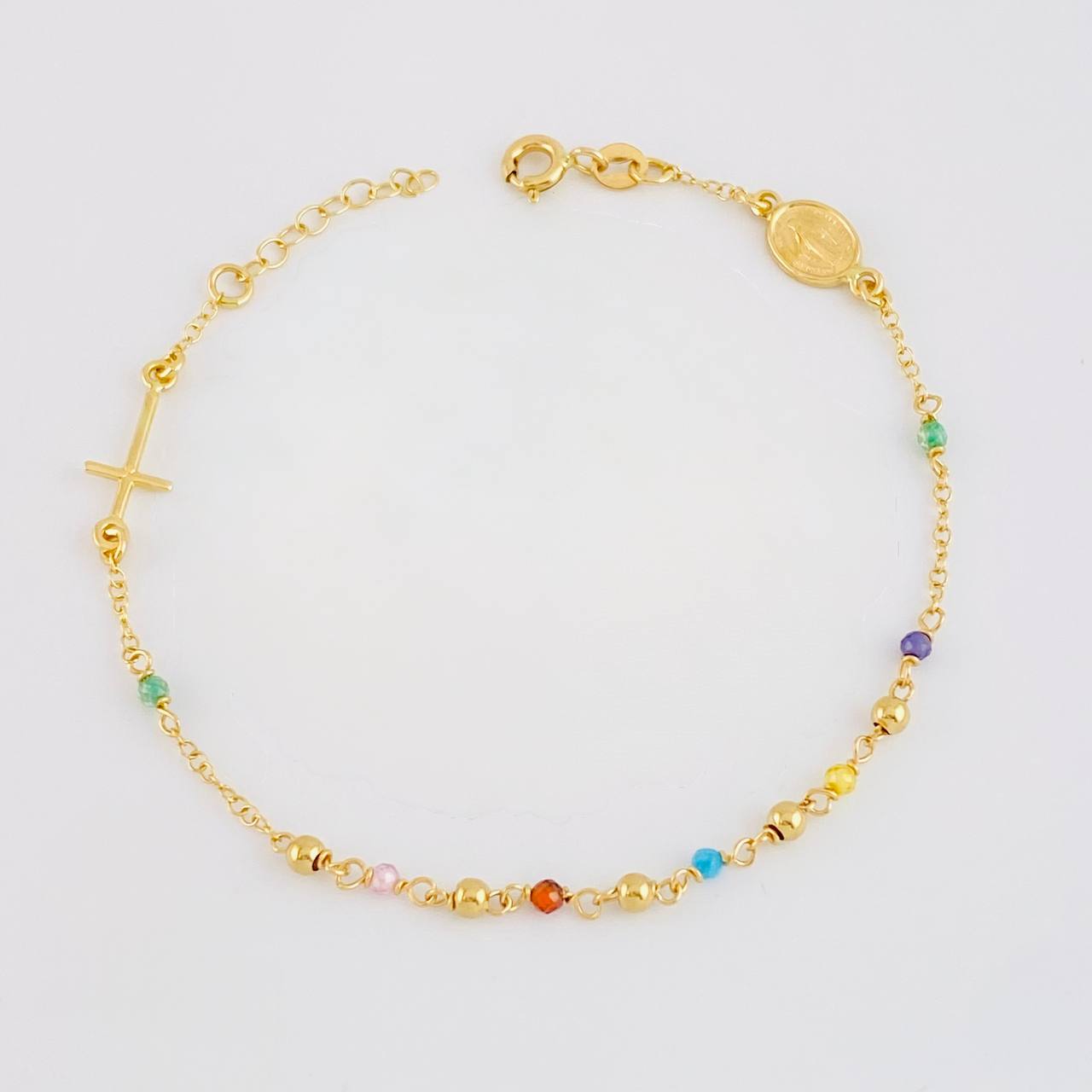 Pulso Modulable Denario Virgen Milagrosa 2g / 18.4cm - 16.5cm / 2.6mm Oro Amarillo 18K
