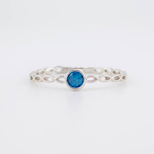 Anillo Carril Burbuja Diamante 10pts 0.9g / T6 1/4 Oro Blanco 18K