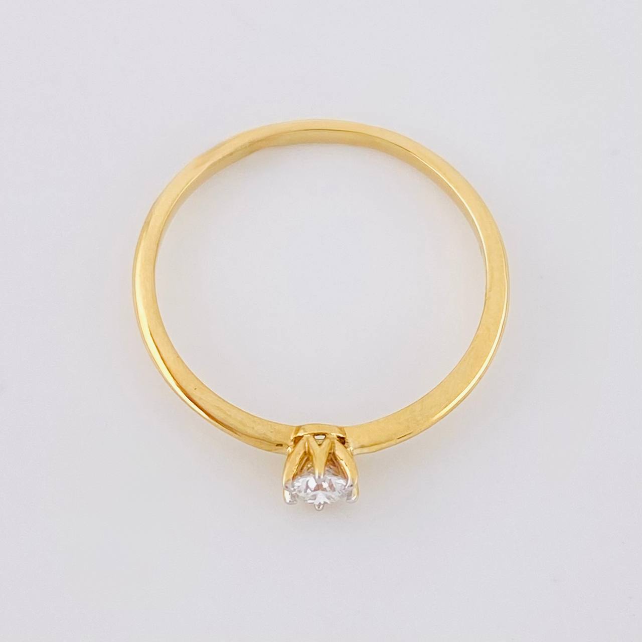 Anillo Solitario Seis Garras Diamante 7pts 1.25g / T6 1/2 Oro Amarillo 18K