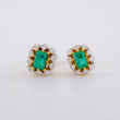 Topos Halo Tupido Esmeraldas 59pts Diamantes 47pts 2.95g / 9mm Oro Amarillo 18K