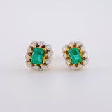 Topos Halo Tupido Esmeraldas 59pts Diamantes 47pts 2.95g / 9mm Oro Amarillo 18K