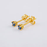 Topos Cuatro Garras Zafiros 28pts 0.8g / 2.9mm Oro Amarillo 18K