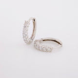 Candongas Carril Diamantes 34pts 1.7g / 1.2cm Oro Blanco 18K