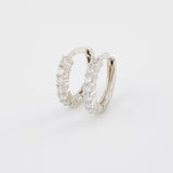 Candongas Carril Diamantes 34pts 1.7g / 1.2cm Oro Blanco 18K