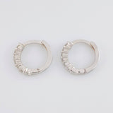 Candongas Carril Diamantes 34pts 1.7g / 1.2cm Oro Blanco 18K