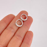 Candongas Carril Diamantes 34pts 1.7g / 1.2cm Oro Blanco 18K