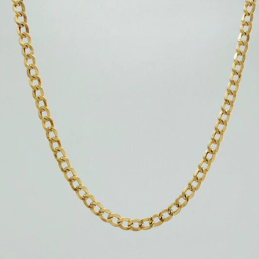 Cadena Cubana 7.75gr / 60.5cm / 3.85mm Oro Amarillo +1 18K $