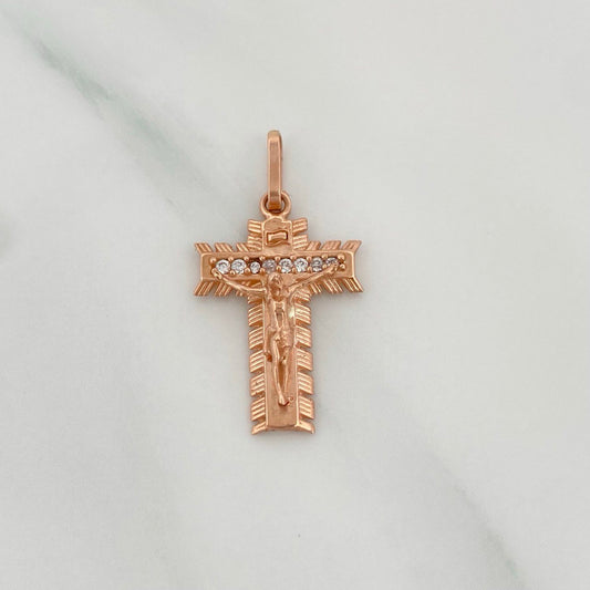 Dije Cruz 2.1gr / 2.5cm / Oro Rosa 18K