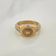 Anillo Corona  3.75gr / T6  / Dos Oros Amarillo Blanco 18K &