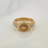 Anillo Corona  3.75gr / T6  / Dos Oros Amarillo Blanco 18K &