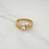 Anillo Solitario  4.1gr / T6 3/4 / Oro Amarillo 18K