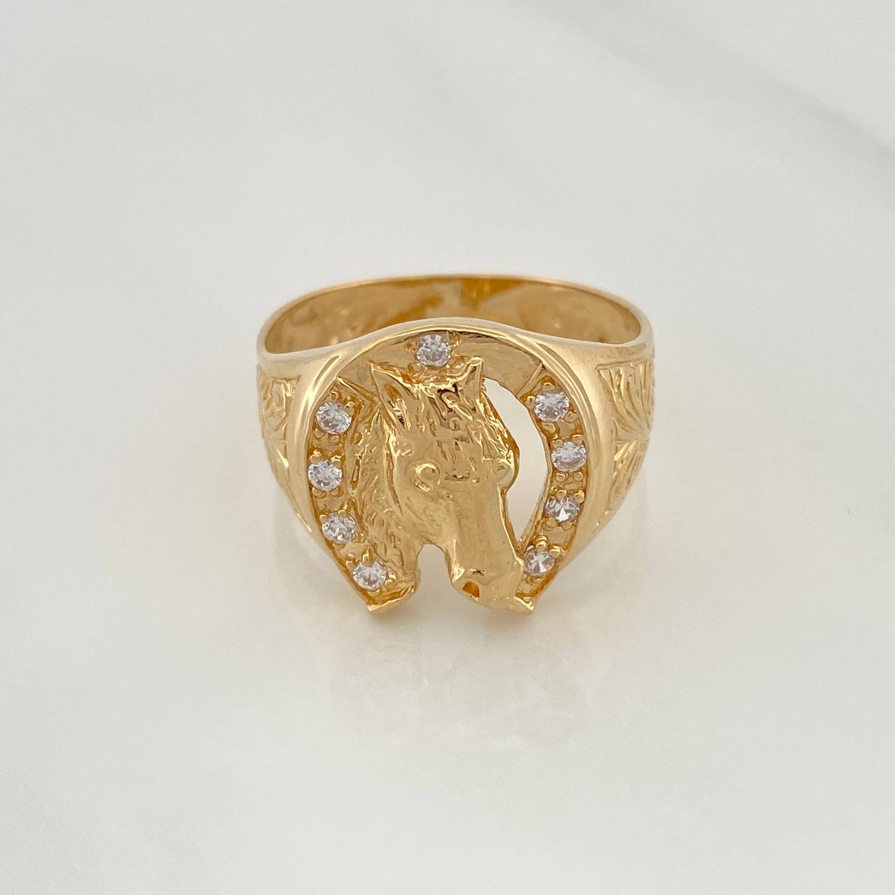 Anillo Herradura Caballo 7.95gr / T10 1/4 / Oro Amarillo 18K