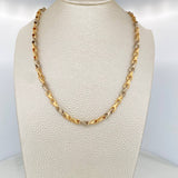 Cadena Rustica Espiga 9.95gr / 48cm / 4.7mm Dos Oros Amarillo Blanco 18K $