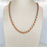 Cadena Rustica Espiga 10.85gr / 53cm / 4.9mm Dos Oros Blanco Rosa 18K $