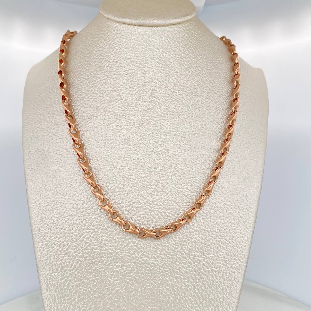 Cadena Rustica Espiga 10.85gr / 53cm / 4.9mm Oro Rosa 18K