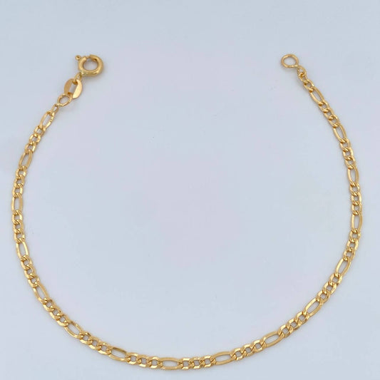 Pulso Figaro 1.35gr / 17.3cm / 2.1mm Oro Amarillo +1 18K &