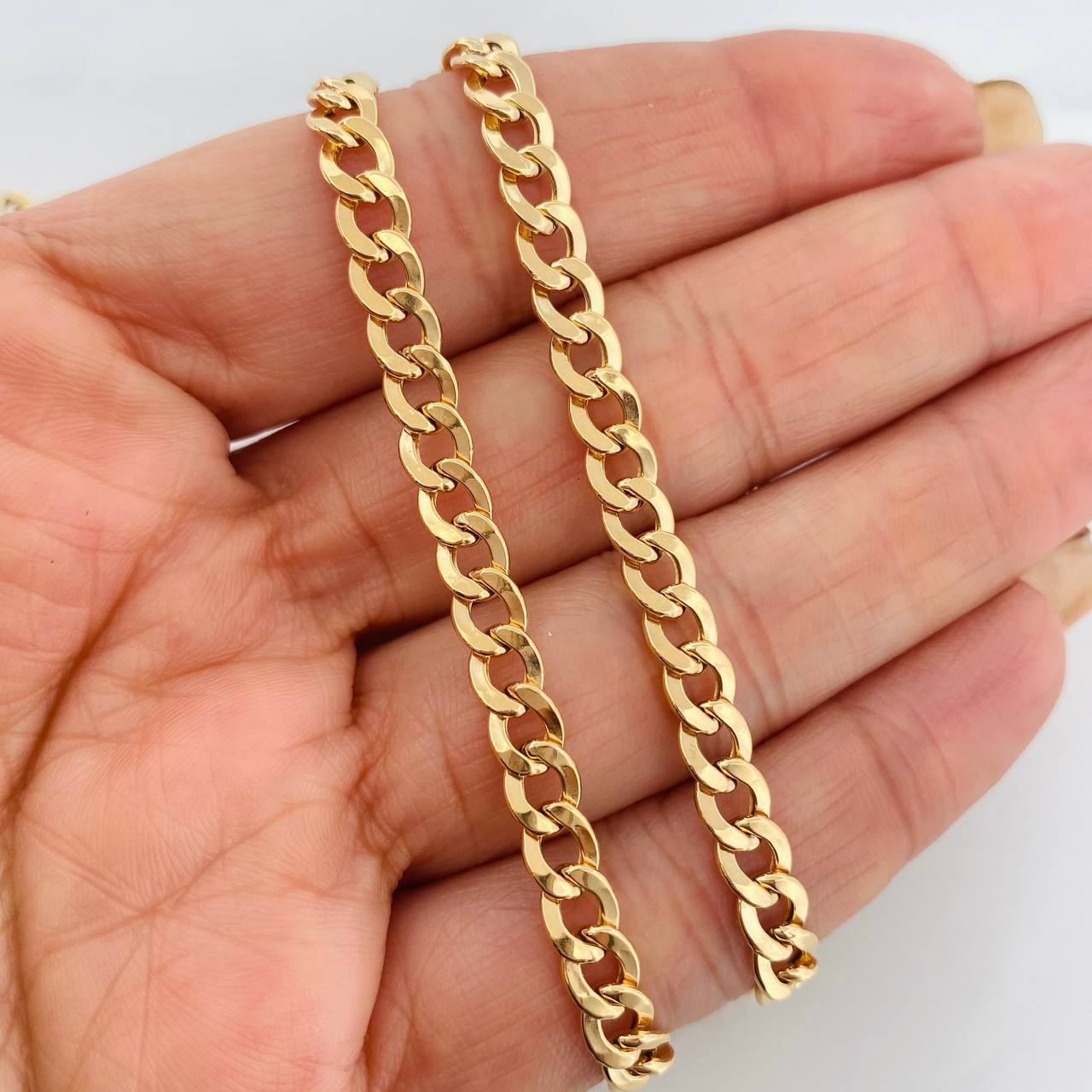 Cadena Cubana 10.2g / 60cm / 5.1mm Oro Amarillo 18K