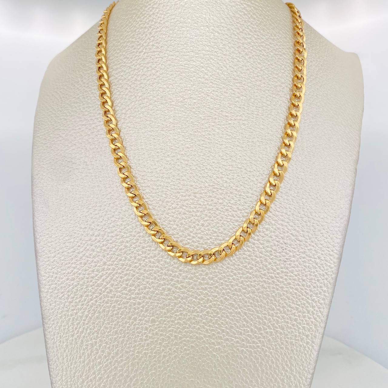 Cadena Cubana 10.2g / 60cm / 5.1mm Oro Amarillo 18K