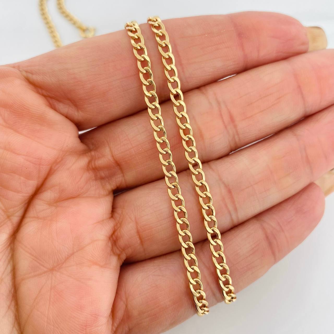 Cadena Cubana 4.5g / 60cm / 3.15mm Oro Amarillo 18K