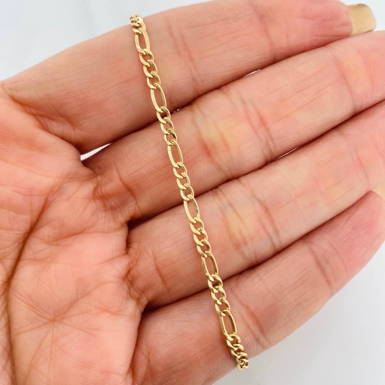 Pulso Figaro 1.1g / 19.5cm / 2.55mm Oro Amarillo 18K