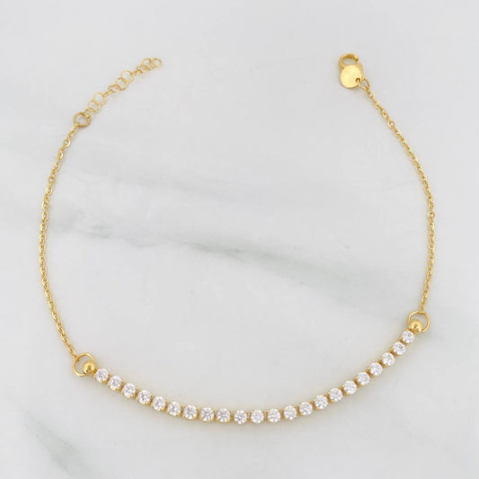 Pulso Modulable Tennis Aro Seguido 1.9g / 17cm - 19cm / 2.1mm Oro Amarillo 18K