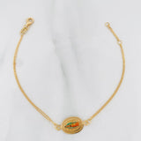Pulso Modulable Aro Seguido Virgen Guadalupe 1.75g / 16.5cm - 18cm / 1mm Oro Amarillo 18K