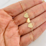 Pulso Modulable Aro Seguido Corazones 1.05g / 16.5cm - 18.5cm / 1mm Oro Amarillo 18K