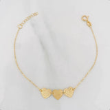 Pulso Modulable Aro Seguido Corazones 1.05g / 16.5cm - 18.5cm / 1mm Oro Amarillo 18K