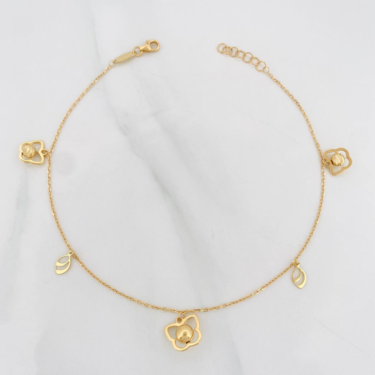 Tobillera Aro Seguido 2.65g / 24.5cm / 1mm Oro Amarillo 18K