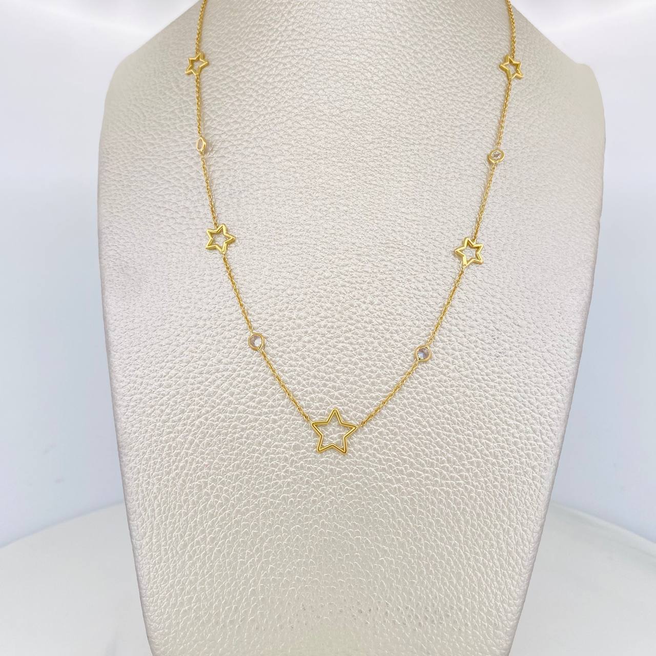 Cadena Aro Seguido Estrellas 3.8g / 45cm / 1mm Oro Amarillo 18K