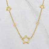 Cadena Aro Seguido Estrellas 3.8g / 45cm / 1mm Oro Amarillo 18K