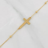 Pulso Modulable Aro Seguido Cruz 1.5g / 18cm - 17cm / 1mm Oro Amarillo 18K