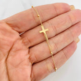 Pulso Modulable Aro Seguido Cruz 1.5g / 18cm - 17cm / 1mm Oro Amarillo 18K