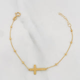 Pulso Modulable Aro Seguido Cruz 1.5g / 18cm - 17cm / 1mm Oro Amarillo 18K