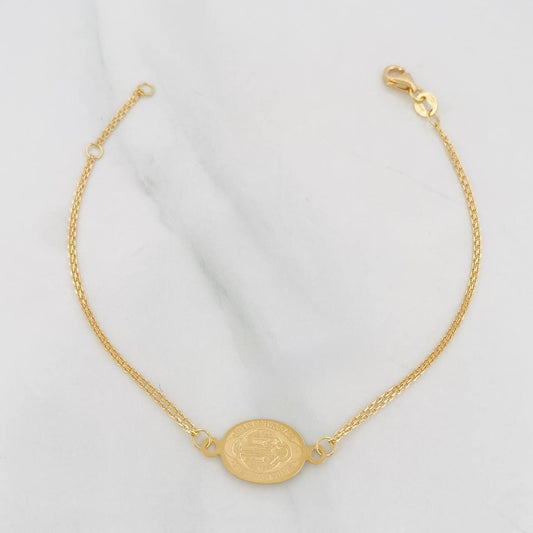 Pulso Modulable Aro Seguido San Benito 1.7g / 16.5cm - 18cm / 1mm Oro Amarillo 18K