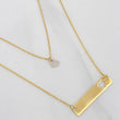 Cadena Aro Seguido Placa Corazon 2.4g / 45cm / 1mm Dos Oros Amarillo Blanco 18K