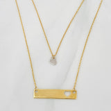 Cadena Aro Seguido Placa Corazon 2.4g / 45cm / 1mm Dos Oros Amarillo Blanco 18K