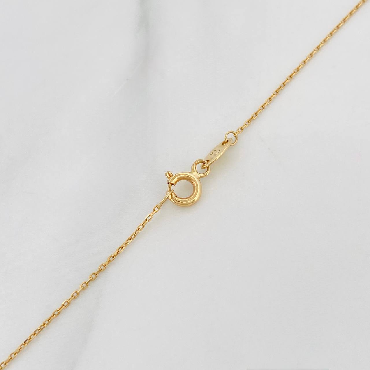 Cadena Aro Seguido Placa Corazon 2.4g / 45cm / 1mm Dos Oros Amarillo Blanco 18K