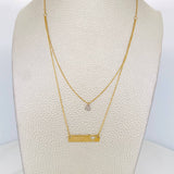 Cadena Aro Seguido Placa Corazon 2.4g / 45cm / 1mm Dos Oros Amarillo Blanco 18K