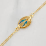 Pulso Modulable Aro Seguido Virgen Milagrosa 1.8g / 16.5cm - 18cm / 1mm Oro Amarillo 18K