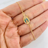 Pulso Modulable Aro Seguido Virgen Milagrosa 1.8g / 16.5cm - 18cm / 1mm Oro Amarillo 18K